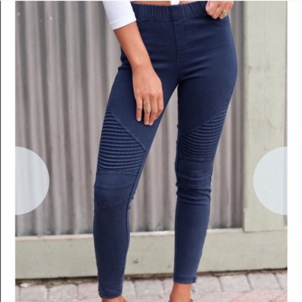 Beulah Moto Pants, Navy